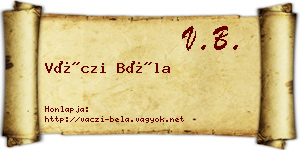 Váczi Béla névjegykártya