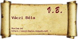 Váczi Béla névjegykártya